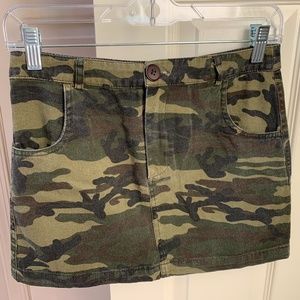 Camo Jean Mini Skirt
